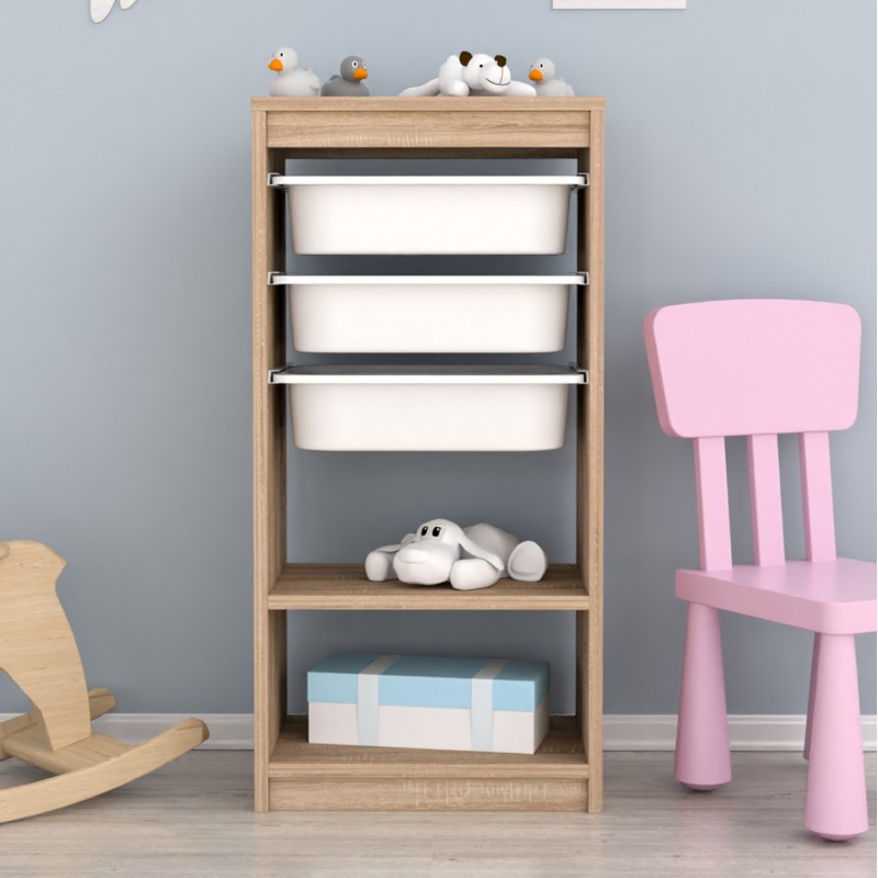 CHEST OF DRAWERS SANI FK18198.03 MELAMINE IN SONAMA-WHITE P.E. DRAWERS 45,5x30x92Hcm. CHEST OF DRAWERS SANI FK18198.03 MELAMINE IN SONAMA-WHITE P.E. DRAWERS 45,5x30x92Hcm.