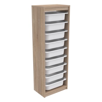 CHEST OF DRAWERS SANI FK18203.03 MELAMINE IN SONAMA-9 WHITE P.E. DRAWERS 45,5x29,6x125Hcm.