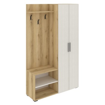 ENTRANCE FURNITURE BOW FK18192 MELAMINE IN NATURAL AND ECRU 110x37x184Hcm.