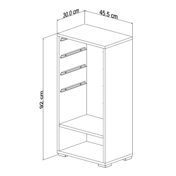 CHEST OF DRAWERS SANI FK18217.01 MELAMINE IN WHITE-4 WHITE DRAWERS-SHELF 45x30x90Hcm.