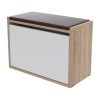 SHOE RACK WITH SEAT VIDAL FK18190.01 MELAMINE IN SONAMA-WHITE 60x30x45Hcm.