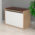 SHOE RACK WITH SEAT VIDAL FK18190.01 MELAMINE IN SONAMA-WHITE 60x30x45Hcm. SHOE RACK WITH SEAT VIDAL FK18190.01 MELAMINE IN SONAMA-WHITE 60x30x45Hcm.
