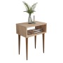 BEDSIDE STAND TODD FK18183.03 MELAMINE IN SONAMA-LEGS IN NATURAL WOOD COLOR 46x30x59Hcm.