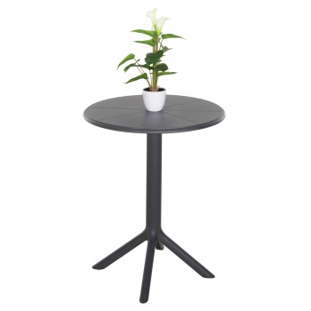 ROUND POLYPROPYLENE TABLE TERRIN FK6124.20 GREY Φ61x77Hcm.