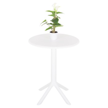 ROUND POLYPROPYLENE TABLE TERRIN FK6124.11 WHITE Φ61x77Hcm.