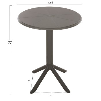 ROUND POLYPROPYLENE TABLE TERRIN FK6124.15 OLIVE GREEN Φ60x75Hcm. ROUND POLYPROPYLENE TABLE TERRIN FK6124.15 OLIVE GREEN Φ60x75Hcm.