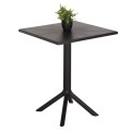 SQUARE POLYPROPYLENE TABLE TERRIN FK6125.12 BLACK 60,5x60,5x76,5Hcm.