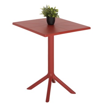 SQUARE POLYPROPYLENE TABLE TERRIN FK6125.16 RED 60,5x60,5x76,5Hcm.
