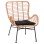 OUTDOOR ARMCHAIR BERGERE STYLE ALLEGRA FK5704.11 P.E.RATTAN BEIGE-BLACK METAL FRAME 66x59x90Hcm.