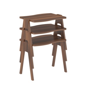 SIDE TABLES 3PCS SET ESSENT FK18175.05 MELAMINE IN WALNUT 45x35x40Hcm.