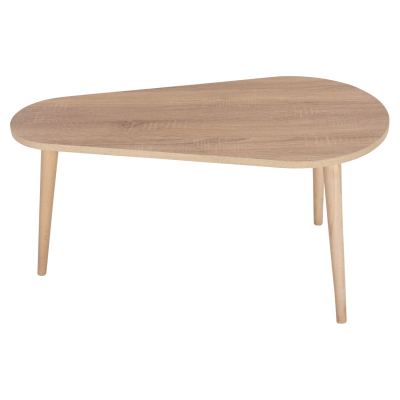 COFFEE TABLES 2PCS APRILIA FK18179.04 MELAMINE IN SONAMA & WHITE-WOODEN LEGS IN NATURAL 94x47x47Hcm