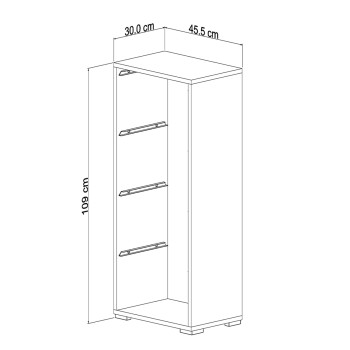 CHEST OF DRAWERS SANI FK18216.01 MELAMINE IN WHITE-4 WHITE P.E. DRAWERS 45,5x30x109Hcm.
