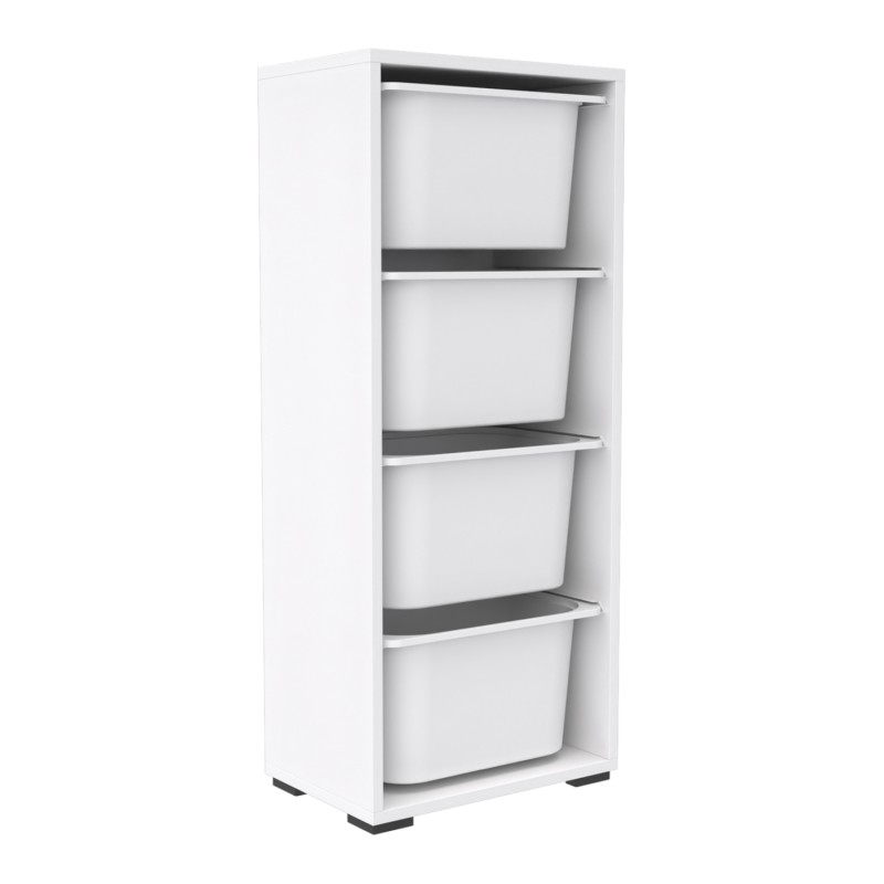 CHEST OF DRAWERS SANI FK18216.01 MELAMINE IN WHITE-4 WHITE P.E. DRAWERS 45,5x30x109Hcm. CHEST OF DRAWERS SANI FK18216.01 MELAMINE IN WHITE-4 WHITE P.E. DRAWERS 45,5x30x109Hcm.