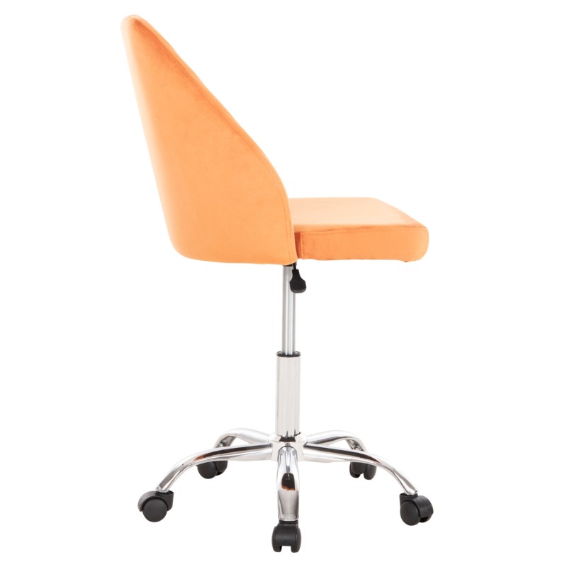 OFFICE CHAIR HOLLIS FK9008.04 ORANGE VELVET-METAL BASE 58x58x85Hcm. OFFICE CHAIR HOLLIS FK9008.04 ORANGE VELVET-METAL BASE 58x58x85Hcm.