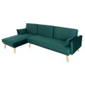 CORNER SOFA-BED REVERSIBLE PANTHEA FK3127.13 CYPRESS GREEN VELVET 260x155x86Hcm.