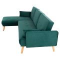 CORNER SOFA-BED REVERSIBLE PANTHEA FK3127.13 CYPRESS GREEN VELVET 260x155x86Hcm.