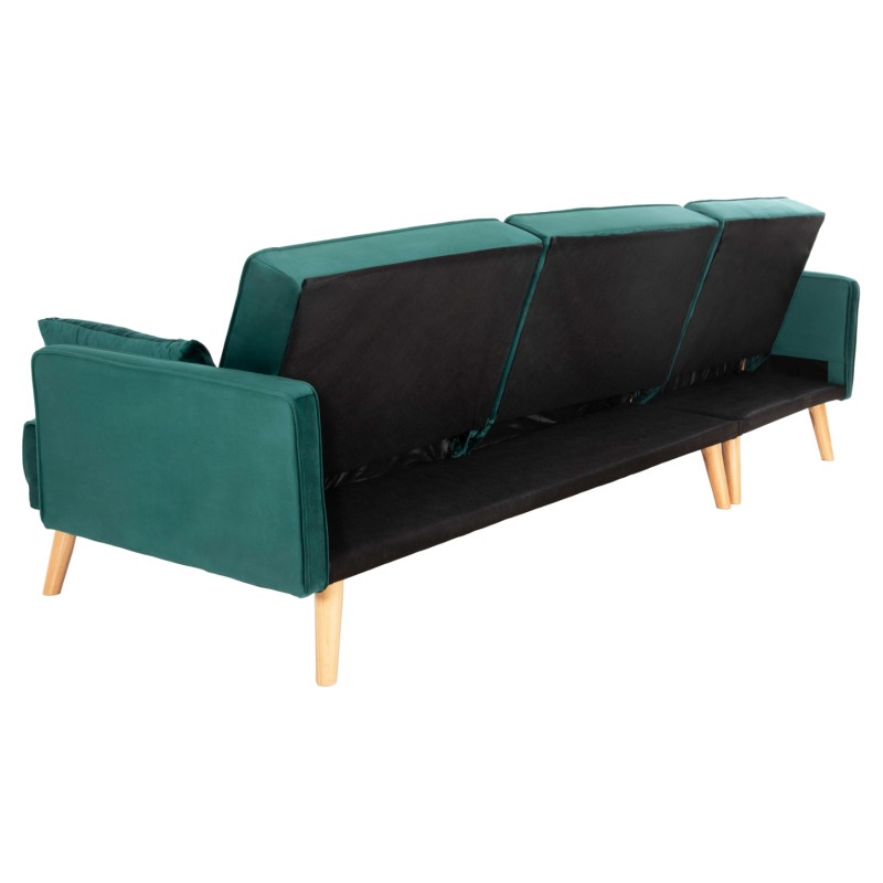 CORNER SOFA-BED REVERSIBLE PANTHEA FK3127.13 CYPRESS GREEN VELVET 260x155x86Hcm.