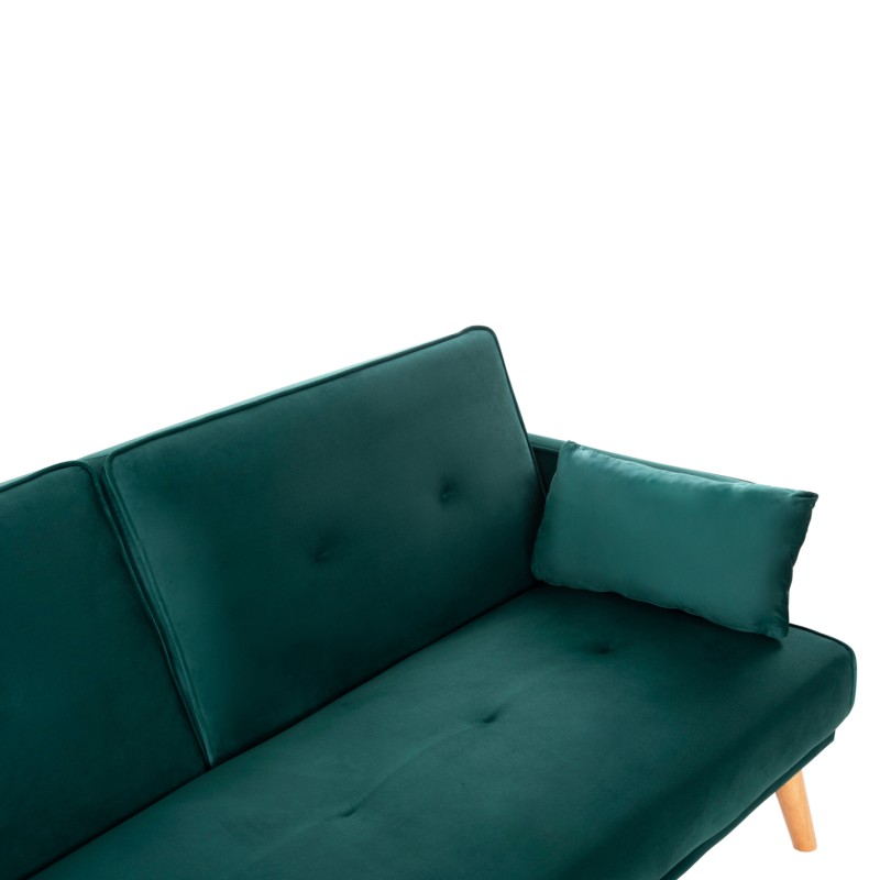 CORNER SOFA-BED REVERSIBLE PANTHEA FK3127.13 CYPRESS GREEN VELVET 260x155x86Hcm.