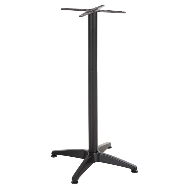 BAR TABLE BASE FK450.03 ALUMINUM IN BLACK 4-PRONGED WITH 44x44cm. CROSS BAR TABLE BASE FK450.03 ALUMINUM IN BLACK 4-PRONGED WITH 44x44cm. CROSS