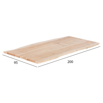TABLETOP-SOLID ACACIA WOOD FK8506.21 NATURAL WOOD COLOR 200x95x4(thickness) cm.
