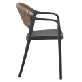 ARMCHAIR POLYPROPYLENE EVA FK6155.02 BLACK WITH BEIGE PP ROPE 56.5x53x80Hcm. ARMCHAIR POLYPROPYLENE EVA FK6155.02 BLACK WITH BEIGE PP ROPE 56.5x53x80Hcm.