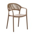 ARMCHAIR POLYPROPYLENE EVA FK6155.03 CAPPUCCINO WITH BEIGE PP ROPE 56.5x53x80Hcm. ARMCHAIR POLYPROPYLENE EVA FK6155.03 CAPPUCCINO WITH BEIGE PP ROPE 56.5x53x80Hcm.