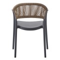 ARMCHAIR POLYPROPYLENE EVA FK6155.10 GREY WITH BEIGE PP ROPE 56.5x53x80Hcm. ARMCHAIR POLYPROPYLENE EVA FK6155.10 GREY WITH BEIGE PP ROPE 56.5x53x80Hcm.