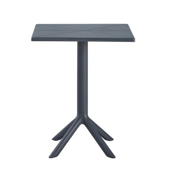 SQUARE POLYPROPYLENE TABLE TERRIN FK6125.20 DARK GREY 60,5x60,5x76,5Hcm. SQUARE POLYPROPYLENE TABLE TERRIN FK6125.20 DARK GREY 60,5x60,5x76,5Hcm.