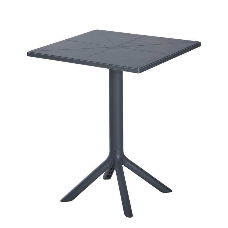 SQUARE POLYPROPYLENE TABLE TERRIN FK6125.20 DARK GREY 60,5x60,5x76,5Hcm.