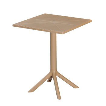 SQUARE POLYPROPYLENE TABLE TERRIN FK6125.14 CAPPUCCINO 60x60x75Hcm.