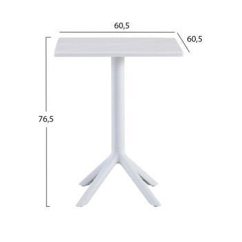 SQUARE POLYPROPYLENE TABLE TERRIN FK6125.11 WHITE 60x60x75Hcm. SQUARE POLYPROPYLENE TABLE TERRIN FK6125.11 WHITE 60x60x75Hcm.
