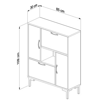 SHOE CABINET MEDY FK18187.04 MELAMINE IN WHITE & SONAMA-WHITE LEGS 86,5x30x109Hcm. SHOE CABINET MEDY FK18187.04 MELAMINE IN WHITE & SONAMA-WHITE LEGS 86,5x30x109Hcm.