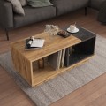 COFFEE TABLE TELES FK18181.02 MELAMINE IN NATURAL WOOD & BLACK MARBLE COLOR 100x45x42Hcm. COFFEE TABLE TELES FK18181.02 MELAMINE IN NATURAL WOOD & BLACK MARBLE COLOR 100x45x42Hcm.