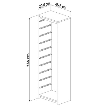 CHEST OF DRAWERS SANI FK18205.03 MELAMINE IN SONAMA-WHITE P.E. DRAWERS 45,5x29,6x144Hcm.