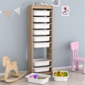 CHEST OF DRAWERS SANI FK18205.03 MELAMINE IN SONAMA-WHITE P.E. DRAWERS 45,5x29,6x144Hcm. CHEST OF DRAWERS SANI FK18205.03 MELAMINE IN SONAMA-WHITE P.E. DRAWERS 45,5x29,6x144Hcm.