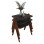 SIDE TABLES 3PCS SET REACHER FK18176.02 MELAMINE IN WALNUT-BLACK MARBLE TOP 40x30x40Hcm.
