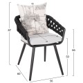 ARMCHAIR ALUMINUM CAMDEN FK6141.01 BACK CUSHION IN ECRU WITH PRINT DESIGN-ANTHRACITE 56x60x72-87Hcm. ARMCHAIR ALUMINUM CAMDEN FK6141.01 BACK CUSHION IN ECRU WITH PRINT DESIGN-ANTHRACITE 56x60x72-87Hcm.