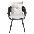 ARMCHAIR ALUMINUM CAMDEN FK6141.01 BACK CUSHION IN ECRU WITH PRINT DESIGN-ANTHRACITE 56x60x72-87Hcm. ARMCHAIR ALUMINUM CAMDEN FK6141.01 BACK CUSHION IN ECRU WITH PRINT DESIGN-ANTHRACITE 56x60x72-87Hcm.