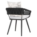 ARMCHAIR ALUMINUM CAMDEN FK6141.01 BACK CUSHION IN ECRU WITH PRINT DESIGN-ANTHRACITE 56x60x72-87Hcm. ARMCHAIR ALUMINUM CAMDEN FK6141.01 BACK CUSHION IN ECRU WITH PRINT DESIGN-ANTHRACITE 56x60x72-87Hcm.