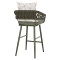 BAR STOOL ALUMINUM CAMDEN FK6142.09 BACK CUSHION WITH PRINT PATTERN-DARK OLIVE 56x60x108Hcm. BAR STOOL ALUMINUM CAMDEN FK6142.09 BACK CUSHION WITH PRINT PATTERN-DARK OLIVE 56x60x108Hcm.