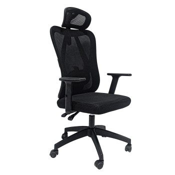 OFFICE CHAIR MEXER ΗΜ1195.01 BLACK MESH-BLACK PP BASE 68x70x136Hcm.