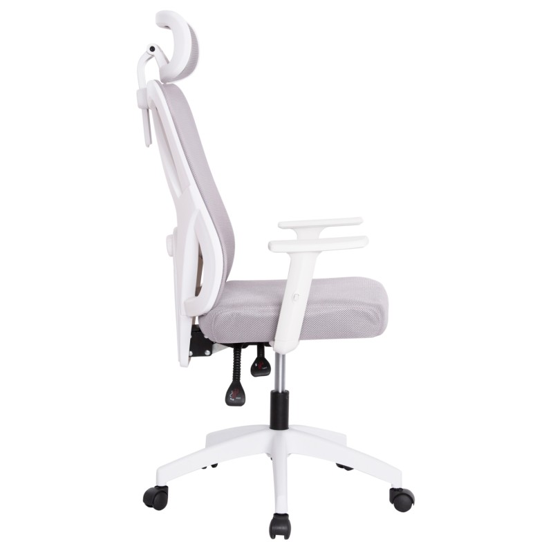 OFFICE CHAIR MEXER FK1195.02 GREY MESH-WHITE PP BASE 68x70x136Hcm. OFFICE CHAIR MEXER FK1195.02 GREY MESH-WHITE PP BASE 68x70x136Hcm.
