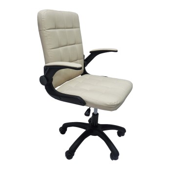 OFFICE CHAIR PORTIMA FK1197.04 BEIGE PVC-BLACK FRAME & BASE 66.5x57x97Hcm.