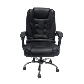 OFFICE CHAIR LAGOM FK1198 BLACK PVC-METAL CHROME BASE-BLACK FRAME 60x70x104Hcm. OFFICE CHAIR LAGOM FK1198 BLACK PVC-METAL CHROME BASE-BLACK FRAME 60x70x104Hcm.