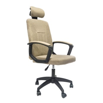 OFFICE CHAIR NIMBLE FK1199.13 KHAKI FABRIC-BLACK FRAME AND BASE 59x64x122Hcm.