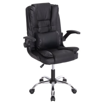 OFFICE CHAIR CANAN FK1201 BLACK PVC--CHROME BASE 66x61x105Hcm.