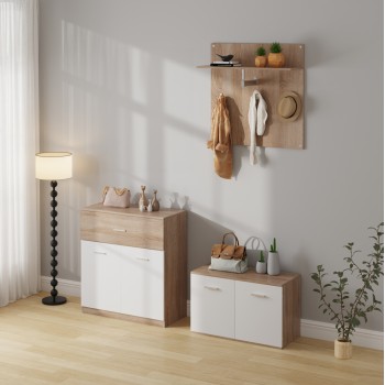 ENTRANCE SET 3PCS DIONNE FK21058 MELAMINE IN SONAMA-WHITE ENTRANCE SET 3PCS DIONNE FK21058 MELAMINE IN SONAMA-WHITE