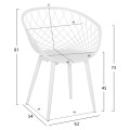 ARMCHAIR ARIADNE FK8001.31 WHITE POLYPROPYLENE-WHITE METAL LEGS 62x54x81Hcm. ARMCHAIR ARIADNE FK8001.31 WHITE POLYPROPYLENE-WHITE METAL LEGS 62x54x81Hcm.