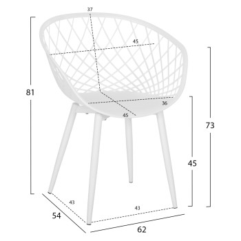 ARMCHAIR ARIADNE FK8001.31 WHITE POLYPROPYLENE-WHITE METAL LEGS 62x54x81Hcm. ARMCHAIR ARIADNE FK8001.31 WHITE POLYPROPYLENE-WHITE METAL LEGS 62x54x81Hcm.