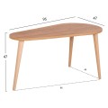 COFFEE TABLES 2PCS APRILIA FK18179.02 MELAMINE IN NATURAL & BLACK MARBLE-WOODEN LEGS IN NATURAL 95x47x47Hcm